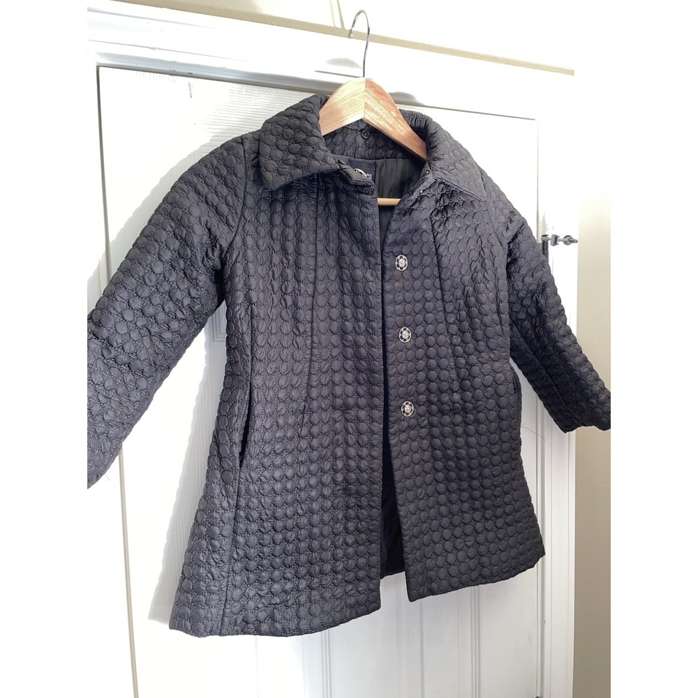 Gianfranco Ferré Puffer Quilted Black Coat Girls 5-6 Year Designer